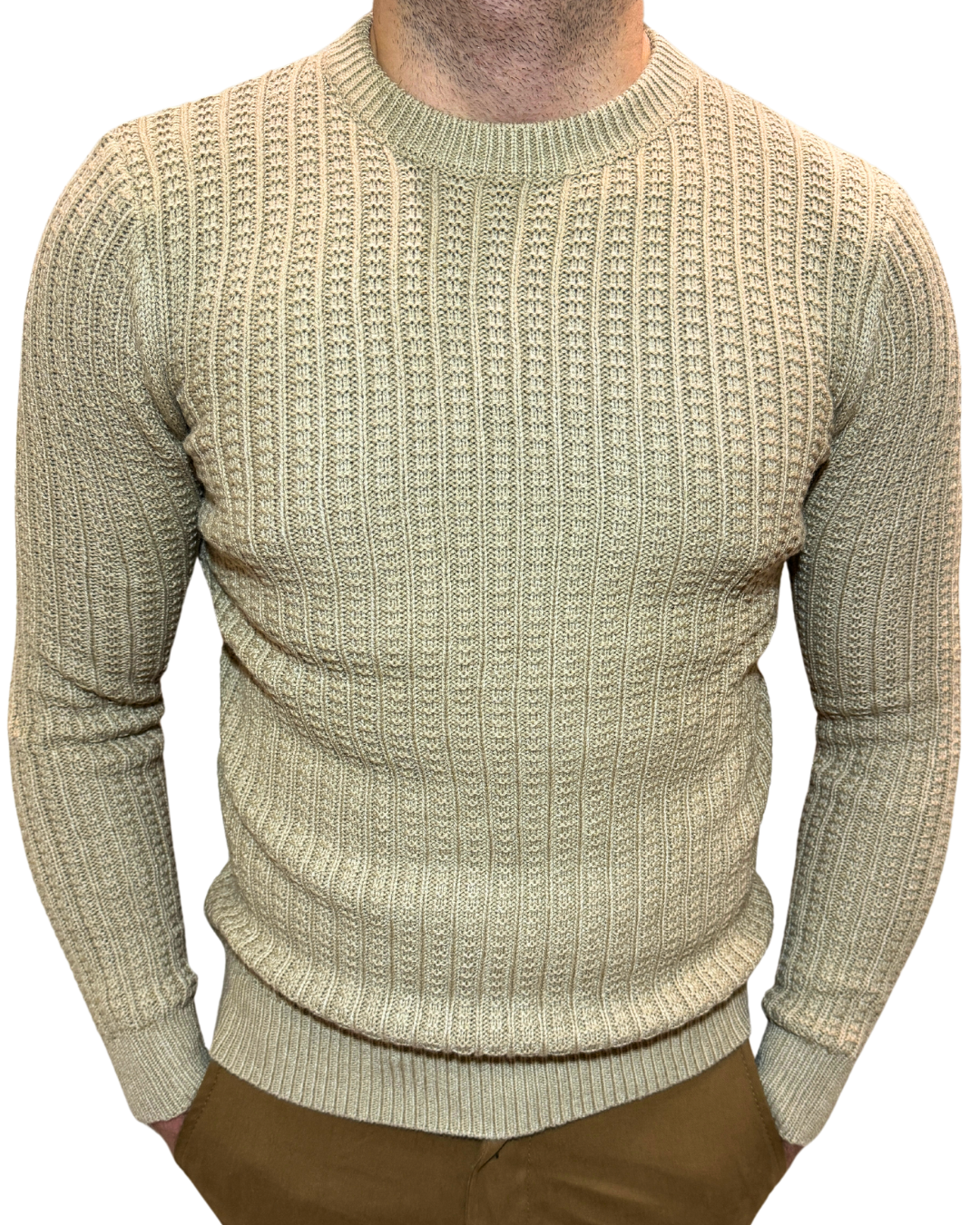 Sabbia Intrecciata | Maglione Intrecciato Beige