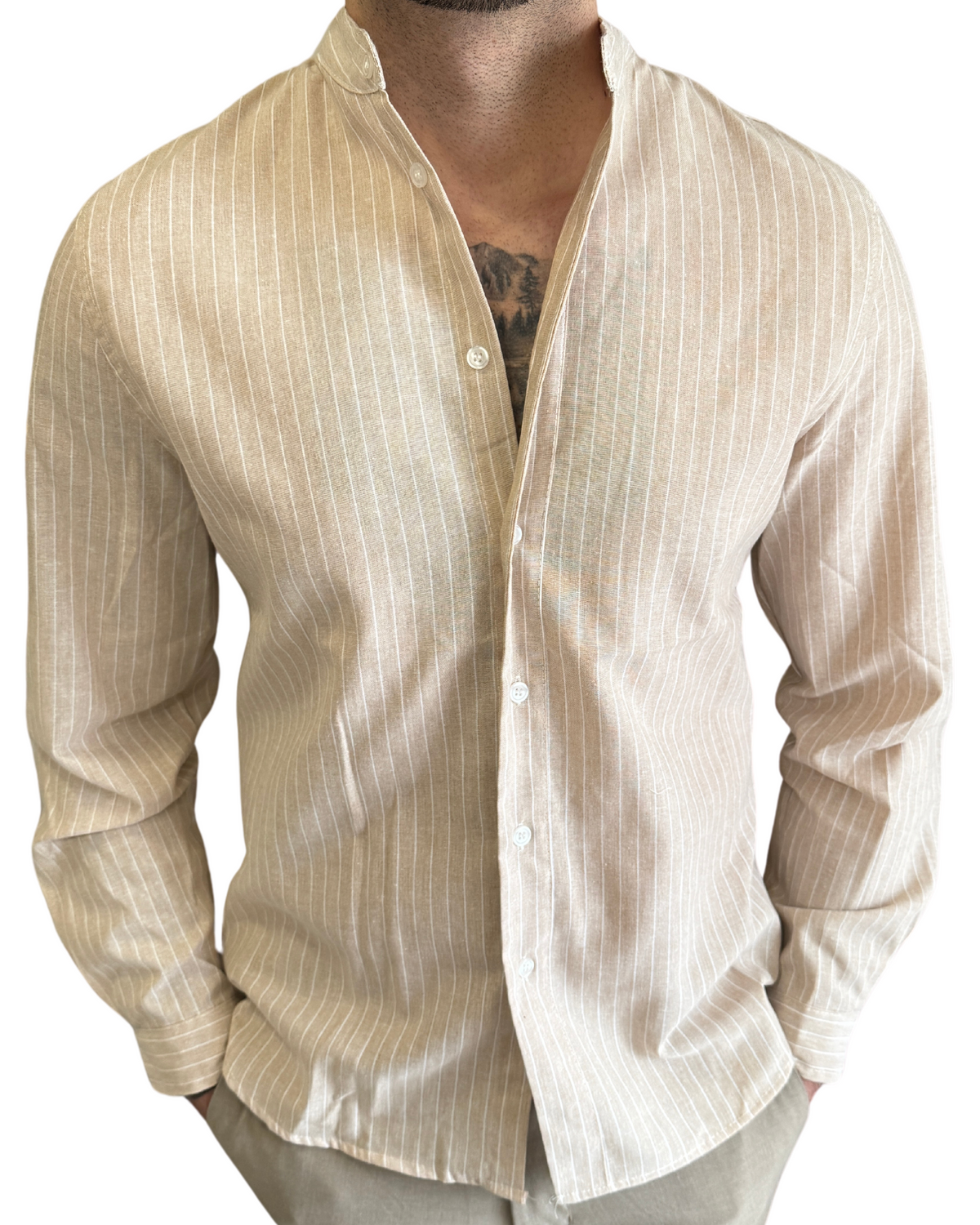 Camicia beige e verde coreana | Stile Naturale Coreano